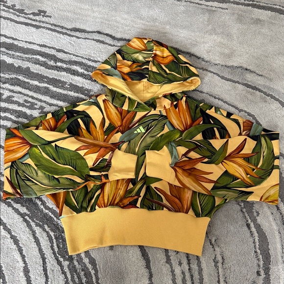 Farm Rio x Adidas Women’s Tropical Floral Cropped Hoodie - Picture 4 of 10